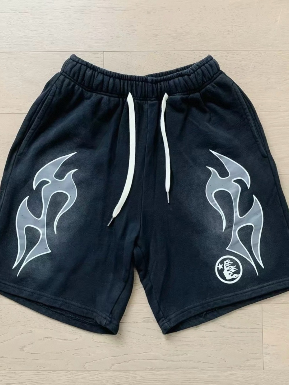 Black and grey hellstar shorts
